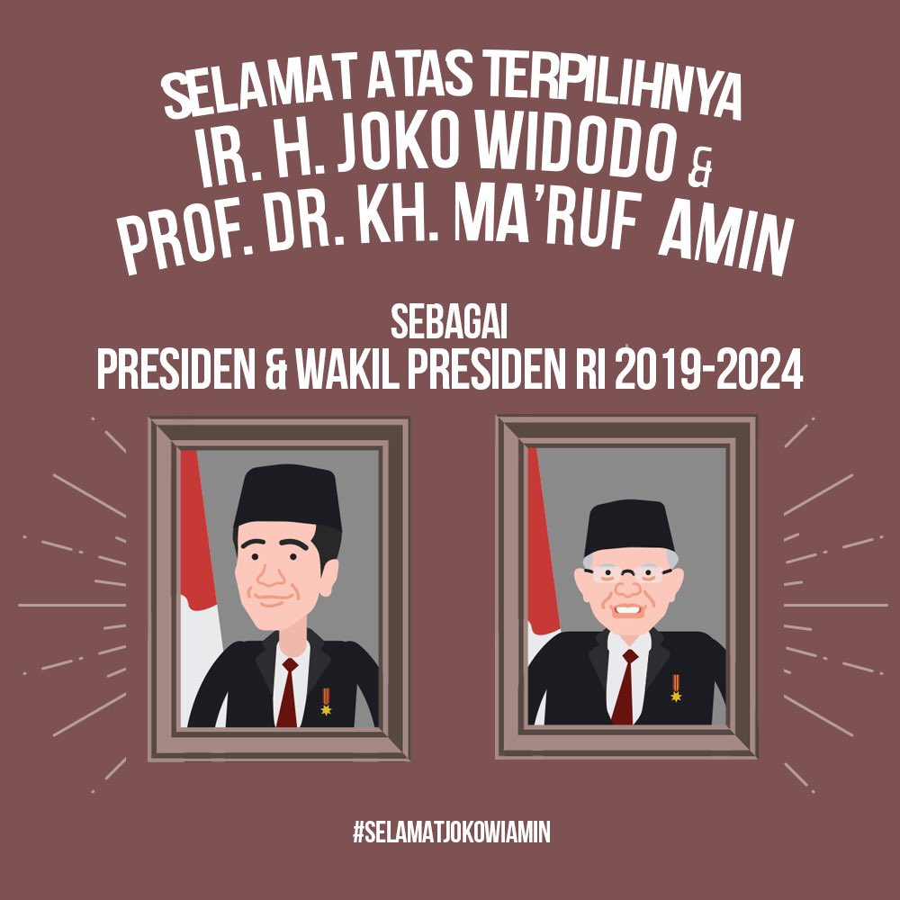 NaOH_Gembira's tweet image. Selamat atas kemenangannya pak @jokowi @KHMarufAmin_ . Semua cacian dan hinaan hanya membuat kemenangan kita semakin megah.semoga sehat selalu untuk mengemban amanah rakyat.
#JokowiAminSudahMenang #AbaikanPrabowo #2periode