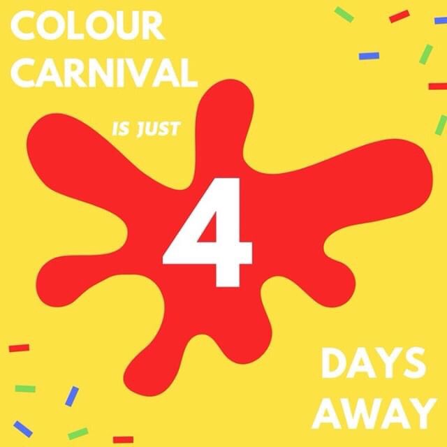 Who’s excited for Colour Carnival?🙋‍♀️🙋‍♂️ It’s only 4 days away! Start planning your outfits!