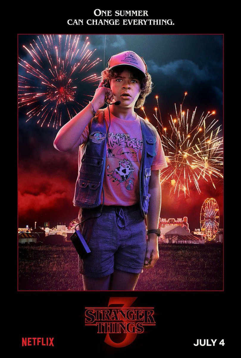Dustin em um novo pôster da terceira temporada de Stranger Things, que estreia dia 4 de julho