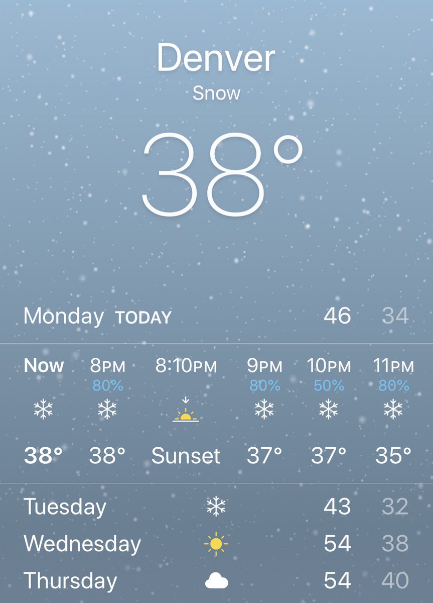 calvin_laverty's tweet photo. Me: *moves to Denver stoked to experience all of the seasons*
Also me: *uh... yeah every season but wiNTER IN MAY WTF* https://t.co/aoKI6H7Mfg