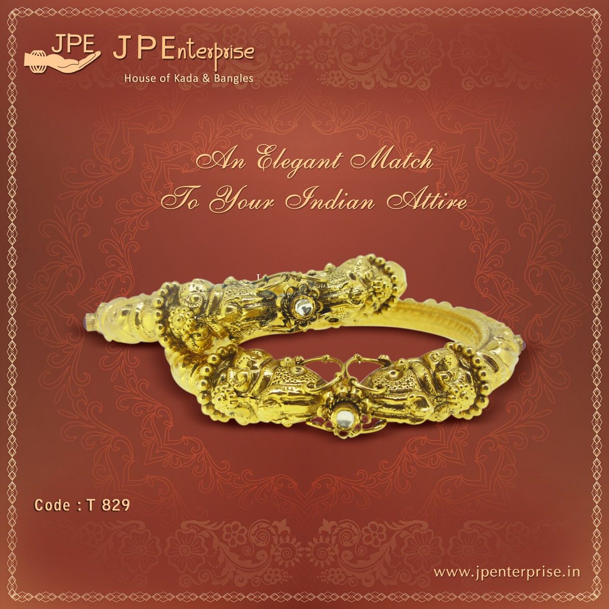 jpbangles's tweet photo. An #elegant match to your indian attire.
Code: #Nakaa T829 #fancybangles #bombaybangle #plasterbangle #antiquebangle #goldbangles #classicjewellery #traditionaljewellery #modernjewelry #gold #mumbaijewellery #goldjewellery #indianjewellery #accessories #goldaccessories #jewellery https://t.co/tpwsVNGYAP