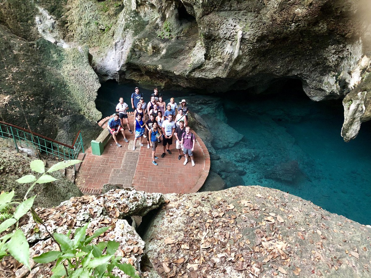 DrL_AdProf's tweet photo. On Monday (Day #8) we reluctantly left the Dreams Resort in Punta Cana, but were happy to be back in Santo Domingo (with a stop at Los Tres Ojos and Faro a Colon along the way). @WMU_AdClub
@HCOB #BusinessBroncos
#WMUAdMajors
#GloballyEngagedBroncos
#MyWMU https://t.co/WQXBXXmzFg