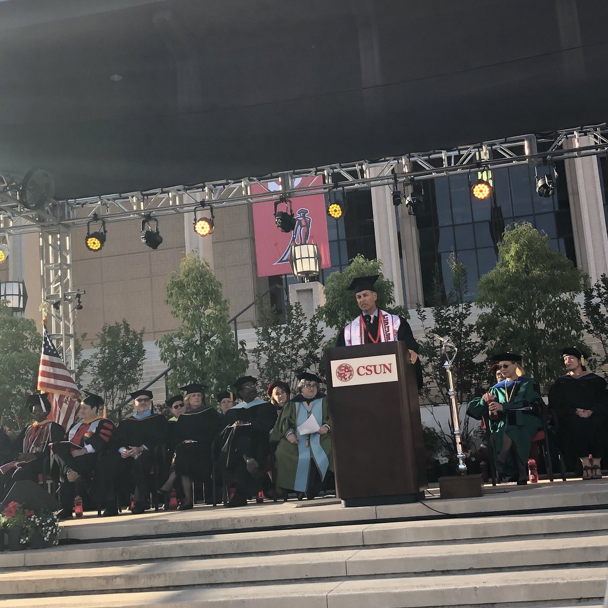 csunorthridge's tweet photo. βClass of 2019, this part of our journey together is over but I look forward to seeing you out in the field. Remember, once a Matador, always a Matador!β said student speaker Dalton Pena. #CSUNgrad19 https://t.co/Ja9voao6WE
