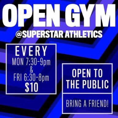 superstarsc2's tweet photo. Tonight is the last open gym before make up tryouts! Make sure to be here! https://t.co/D1IpHkSFie