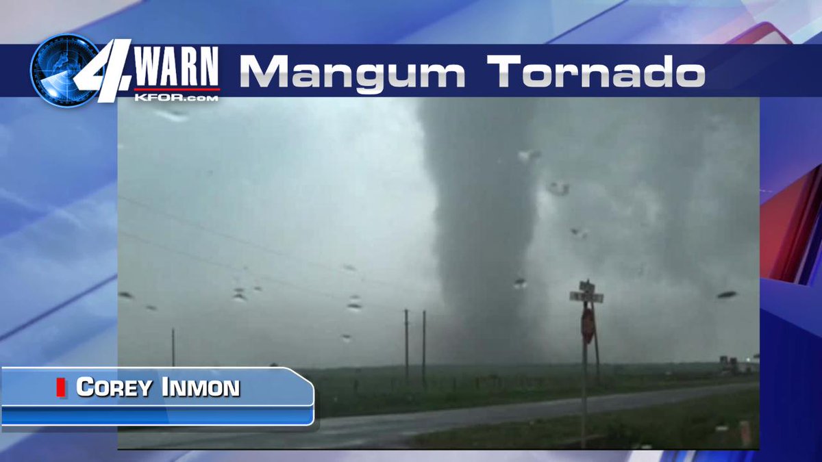 ReformedBritt's tweet image. Preliminary  Mangum Oklahoma. Tornadic winds estimated to be about 212MPH from Doppler on  wheels. Just shy of the Moore May 20th, 2013 Tornado intensity of  220MPH. #OKWX #KFOR4 Mike
