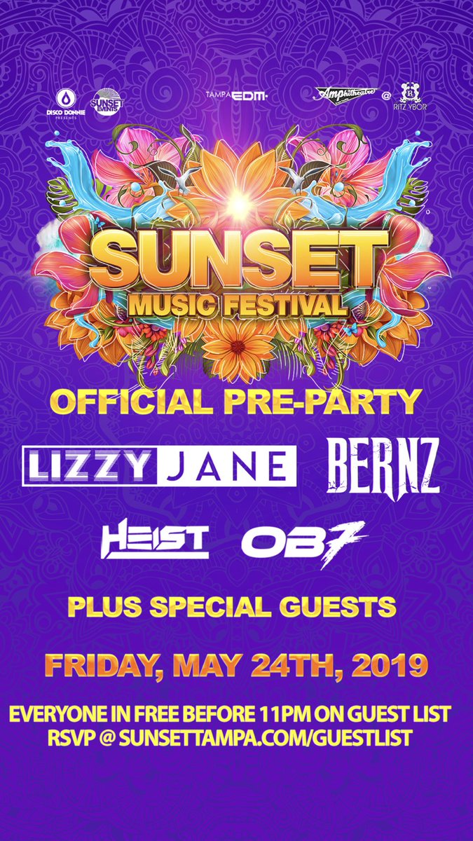 OB7MUSIC's tweet photo. SEE YOU ALL AT THE @SMFTampa PRE-PARTY FRIDAY THEN 8-9P SATURDAY AT THE FESTIVAL!!! #OBGANG #SMF2019 โก๏ธโก๏ธโก๏ธ https://t.co/CeGE49hWfD