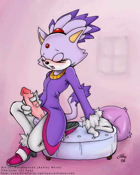 Blaze the Cat forms:Female Futa.