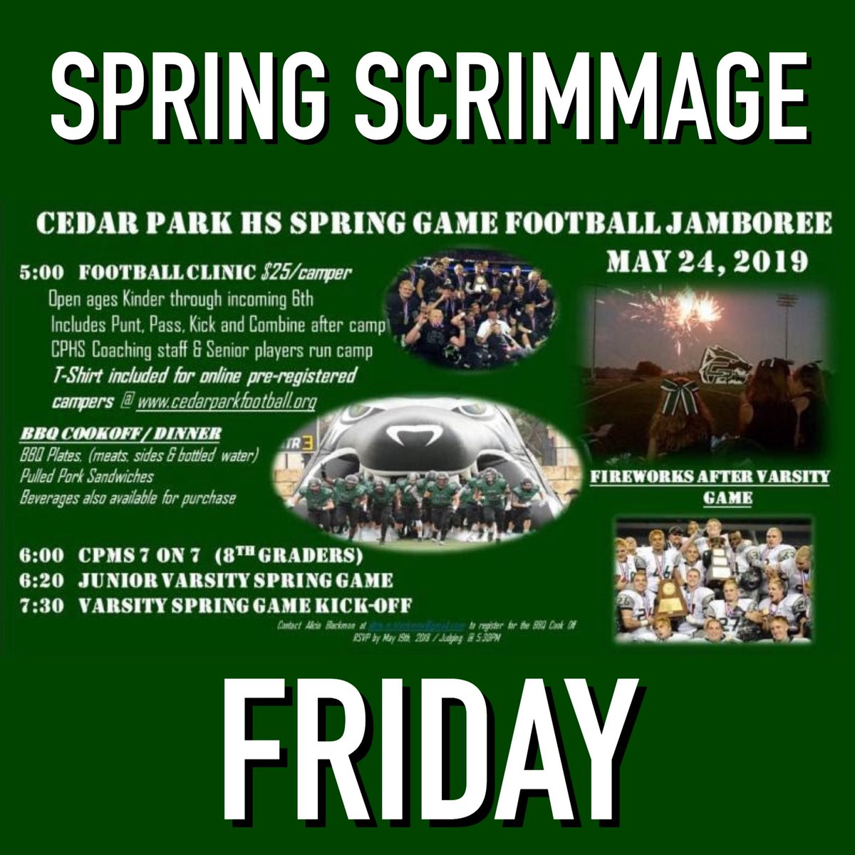 stuco_cphs's tweet photo. Spring Jamboree is this Friday on the CPHS football field! All are welcome! https://t.co/V4zwzUjAlg