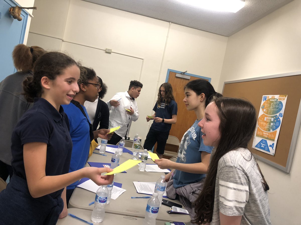 Model CEC kicked off today with delegates from @BTW_MS54PTA <a href="/DLMSNYC/">Dual Language MS</a> <a href="/MottHall2/">Mott Hall II</a> <a href="/Anderson334NYC/">The Anderson School</a> <a href="/WESSNYC/">West End Secondary</a> IS76, West Side Collaborative, and Community Action School! They hit the ground running, starting w/ issues of equity and admissions! #modelcec #studentvoice #district3