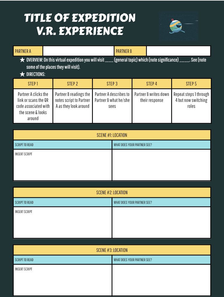 historysandoval's tweet photo. @historyfrog @theedumacater We don't have VR headsets but I made this to use with partners for VR we pull off Google Tour Creator & to use with phones and laptops https://t.co/1whrqVDPKn https://t.co/CbFPZFqcFN