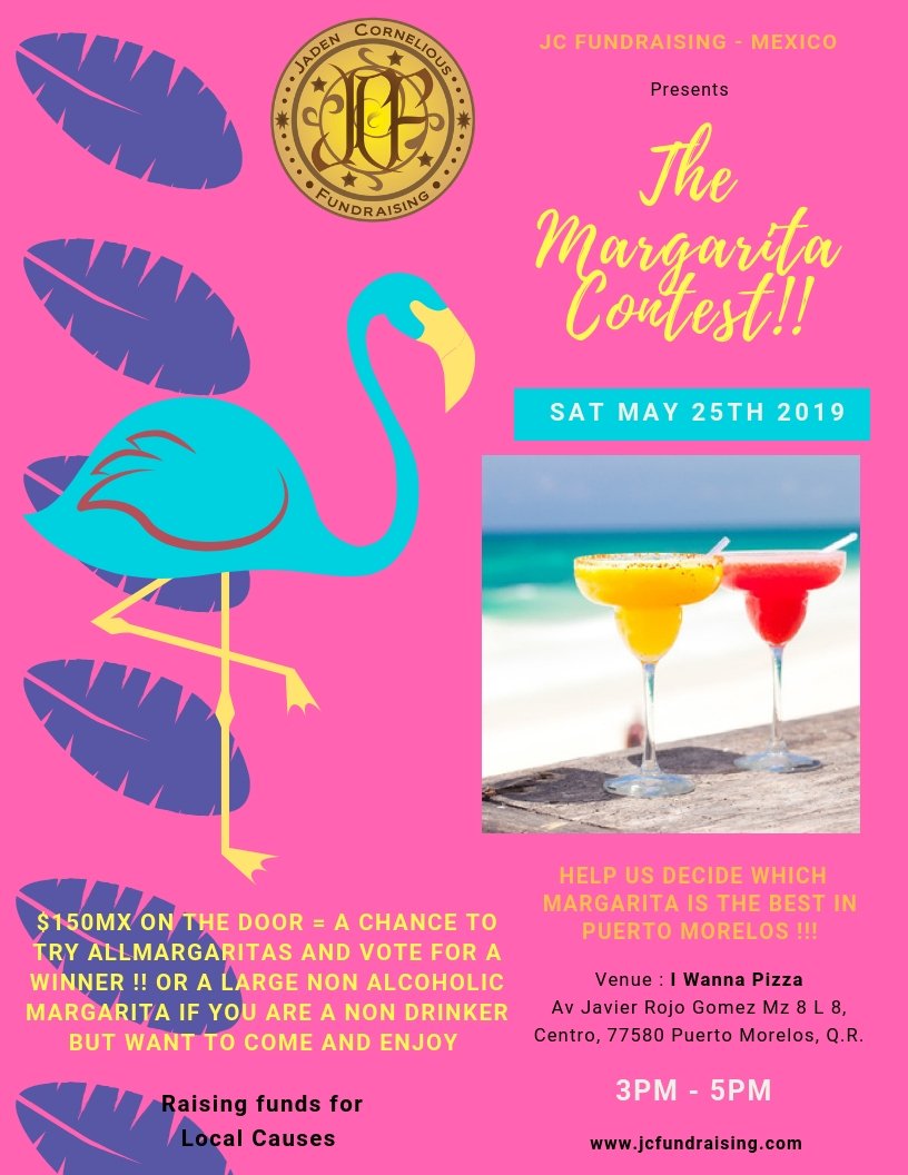 JC_Fundraising's tweet photo. OMG its nearly here !!! This Saturday !!! #MargaritaCompetition at #Iwannapizza in #PuertoMorelos rasing money for Street Animal Projects @PlannedPethood_ and @lavetdelpuerto @JadenCornelious  3-5pm https://t.co/ujzfJYwpGY