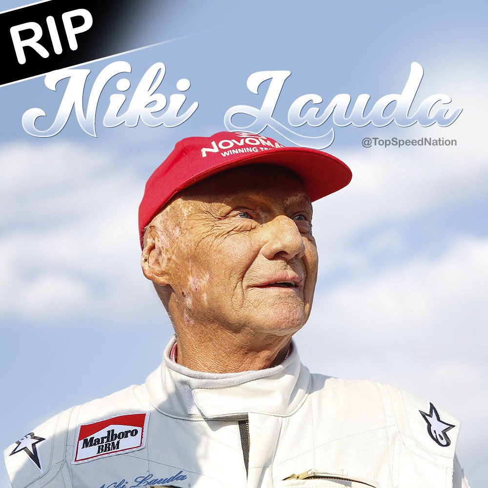 TopSpeedNation's tweet photo. ⚡️#BREAKING⚡️ : We are in shock …Niki Lauda has sadly passed away tonight. Our thoughts are with his family and friends. He will be hugely missed. What a great man, driver and Champion. RIP Niki. 1949- 2019.
#nikilauda #RIPNiki #Shocking https://t.co/Qrno2Miiem