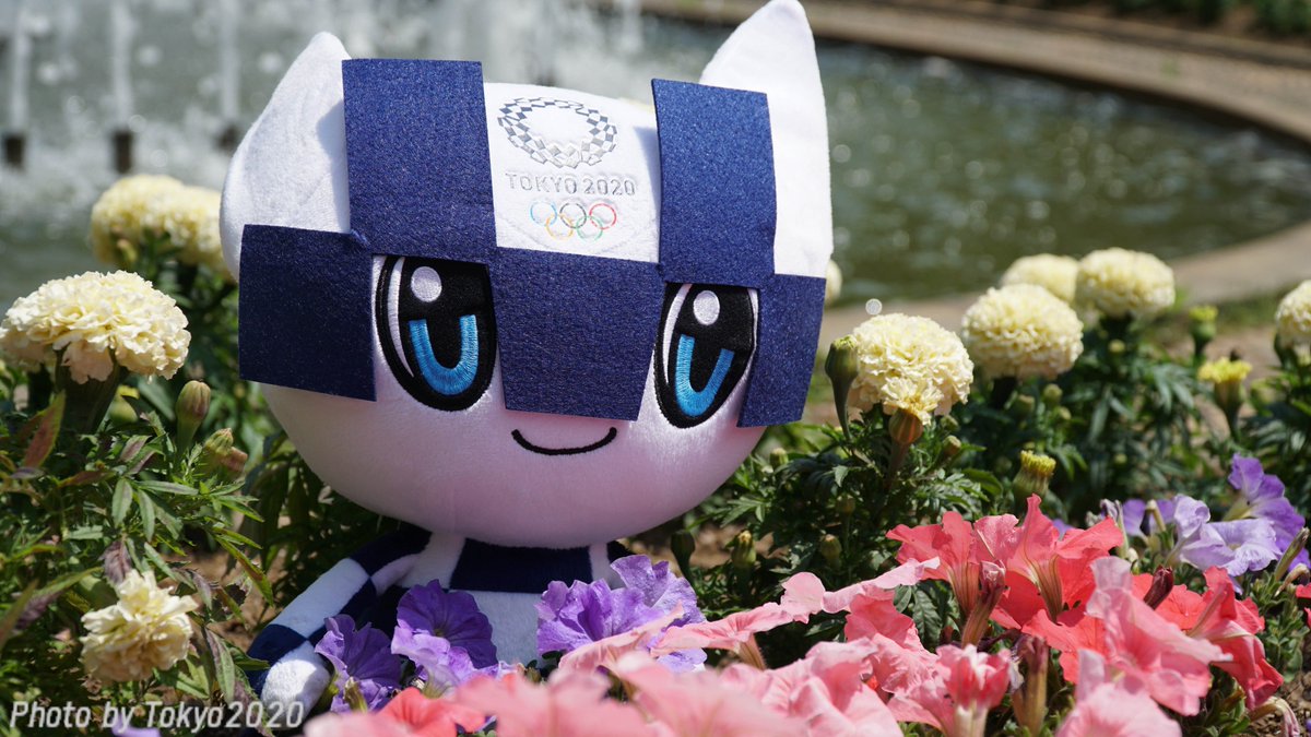 Tokyo2020's tweet photo. Spring has sprung in Tokyo! 🌺😄
Miraitowa and Someity had some fun in the sun watching the beautiful flowers of Tokyo bloom 😍 They’ll be sharing some photos of their recent adventures all week! #TravelTuesday https://t.co/QiiTFhCrYP
