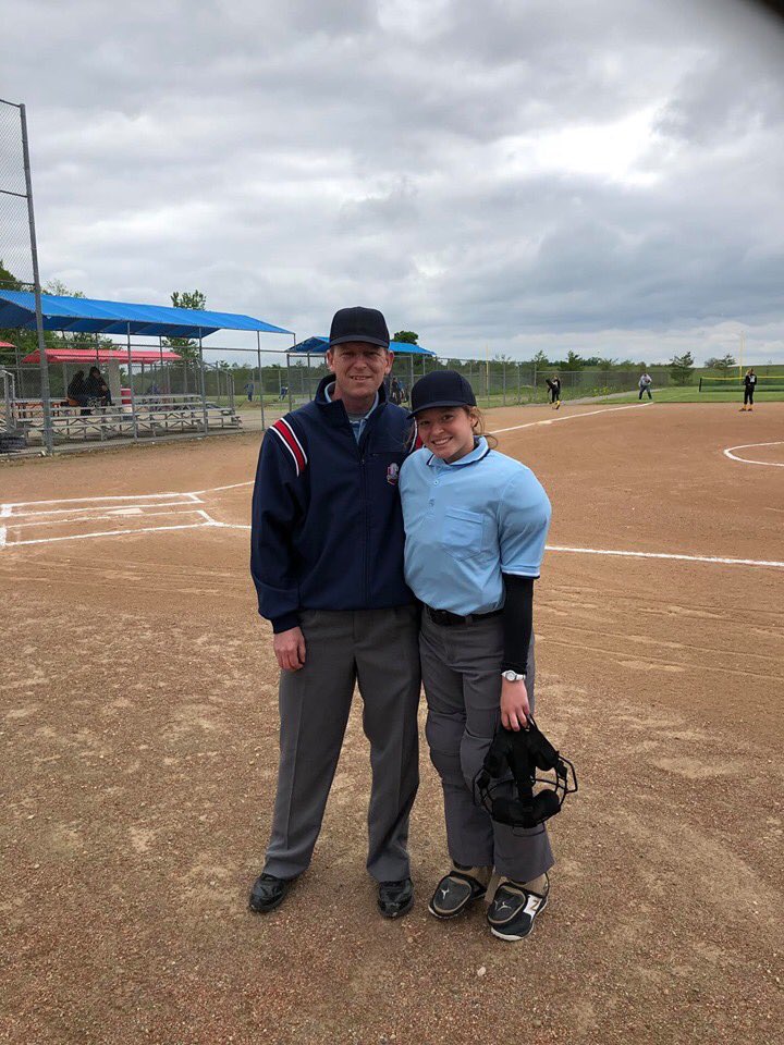 BanditsDemarini's tweet photo. Savannah worked hard this winter with school, basketball practice, softball camps &amp; practices. She managed to squeeze in time to become an OHSAA sanctioned umpire too. Her first game just happened to be with her dad! 🥎 #gofitz #bandits https://t.co/qgjvJtXhKl