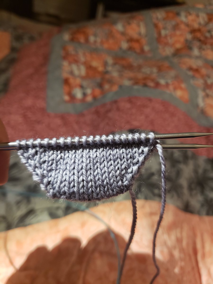 namitakarir's tweet image. I love how magical toes on socks knit up. #toeupsocks #knitting