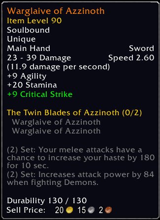 Check out this item I just got! [Warglaive of Azzinoth] #Warcraft