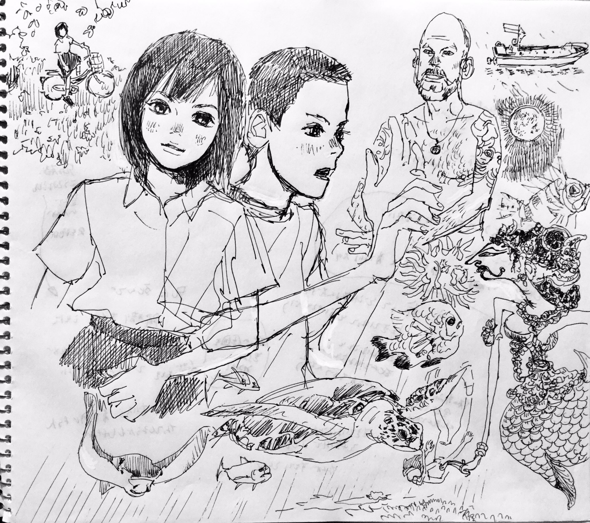 五十嵐大介お知らせ 在 Twitter 上 漫画になる前 海獣の子供 T Co Mhruboyc5t編 漫画の形になる前の試行錯誤など 初期のアイデアスケッチです タイトルも物語りも決まっておらず 思いつくままにイメージを重ねています 映画 海獣の子供 T
