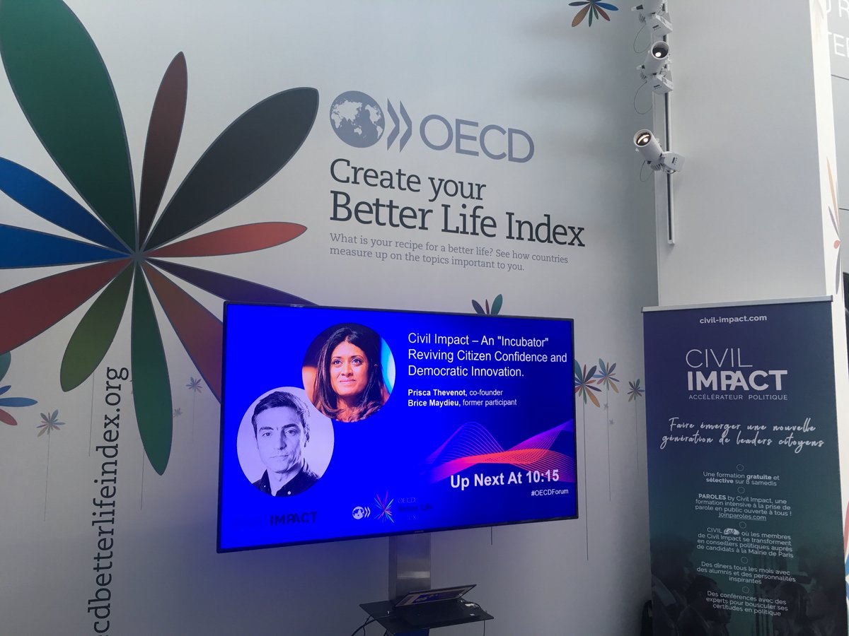 Nuria_Vi's tweet image. Le deuxième jour du #ForumOCDE commence avec @civil_impact! On vous attends au Civic Innovation Hub!⚡️ #BetterLifeIndex