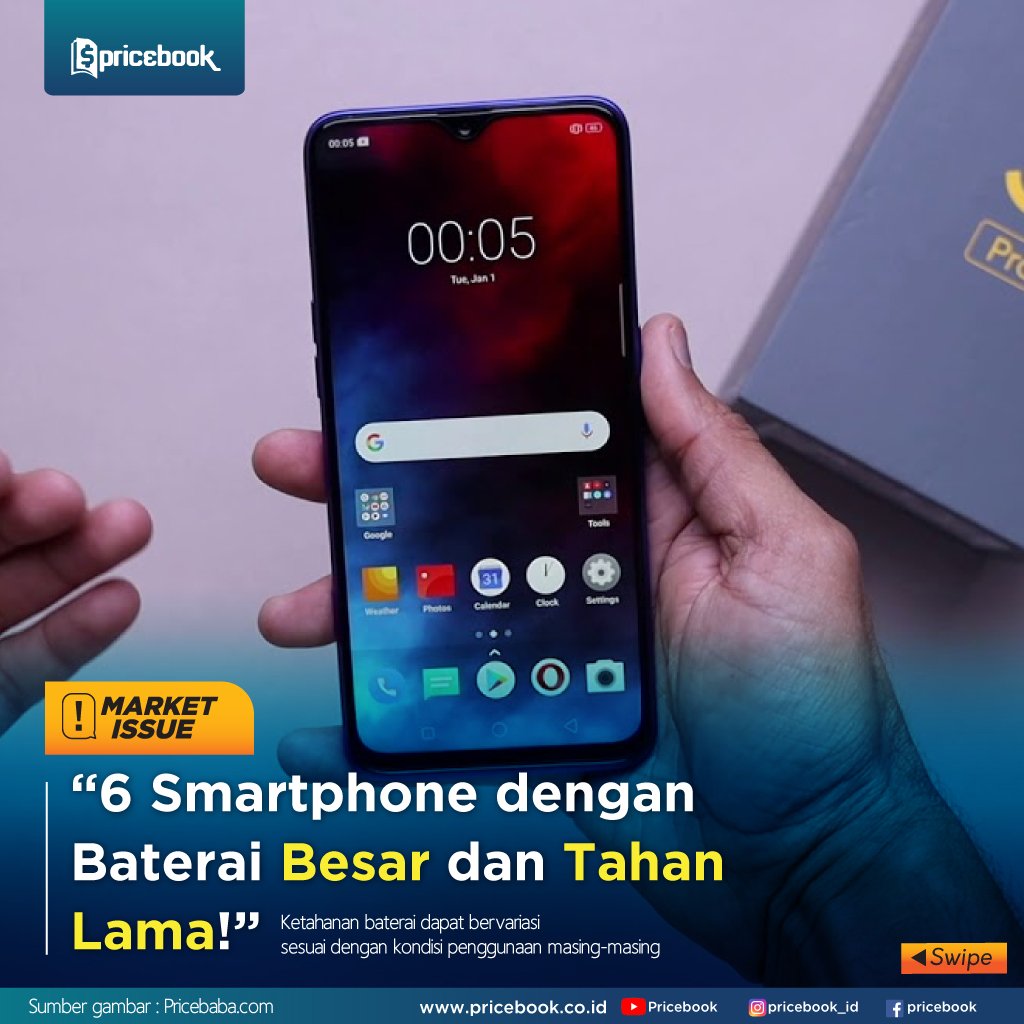 Pricebook_ID's tweet photo. Rekomendasi dari Pricebook buat bro n sist yang cari smartphone dengan baterai "LEGA" buat dipake "PUAS" seharian!

#pricebook #pricebookmarketissue #samsung #huawei #realme #redmi #pocophone #vivo #vivov15 #galaxya50 #redminote7 #huaweiy7pro https://t.co/n27T9P5zT9