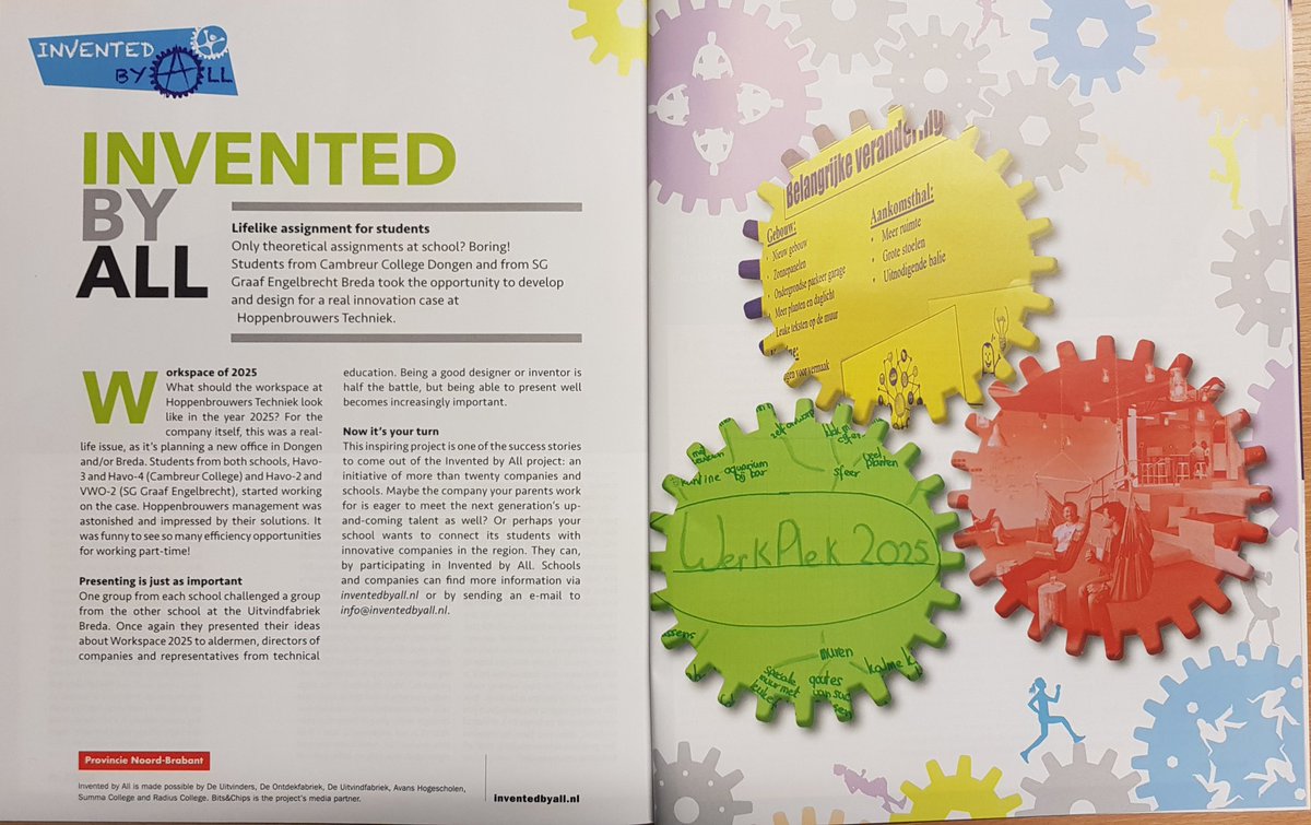 Verslag in prachtblad <a href="/BitsChips/">Bits&Chips</a> van weer een fantastisch #inventedbyall project dat we uitvoerden met @hopnieuws en leerlingen van <a href="/CambreurDongen/">Cambreur College</a> en <a href="/DeGraafBreda/">Graaf Engelbrecht</a>.

#innovatie #MakeTechYours <a href="/DeUitvinders/">De Uitvinders in de klas</a>