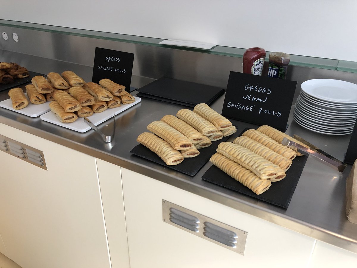 Sausage &amp; vegan sausage rolls, pastries, juice &amp; Blood Mary’s <a href="/kieurope/">KI Europe</a> KI house #cdw2019