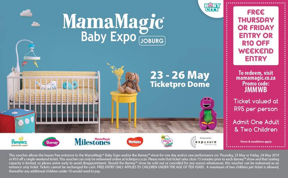 Check out our Facebook page to redeem complimentary tickets to the <a href="/MamaMagicSA/">MamaMagic</a> Joburg Baby Expo #mamamagicsa #doubletroubleprams #babyexpo