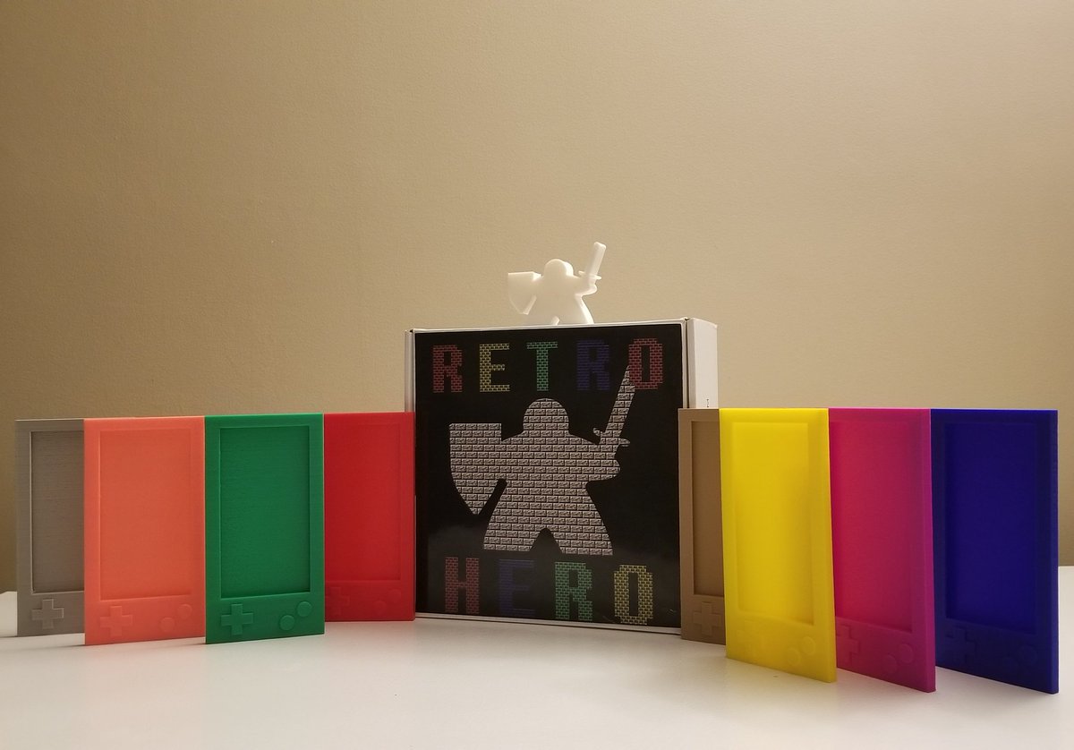 GAMESBY_AR's tweet photo. Retro Hero #prototype with a load of #3dprinted Retro Gamer Consoles. Friday's test session went well! Didn't realize just how much combo-potential was in those treasure cards! Winner was determined by a tie-breaker. Scores were 43 / 43 / 42 / 38.

#boardgames #games #indiegame https://t.co/ZBzspDr6RY
