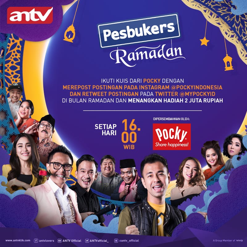 ANTVOfficial_'s tweet photo. Hai ANTVLOVERS, Yang mau uang 2 Juta rupiah dari Pocky, yuk retweet postingan @PockyIndonesia tentang kejutan hadiah-hadiah seru. Upload di twitter kamu dengan mention dan follow @ANTVOfficial_ @Pesbukers_ANTV1 dan @mypockyid dengan hastag #bukapockylah #PesbukersRamadanPocky https://t.co/CltRLPMGPJ