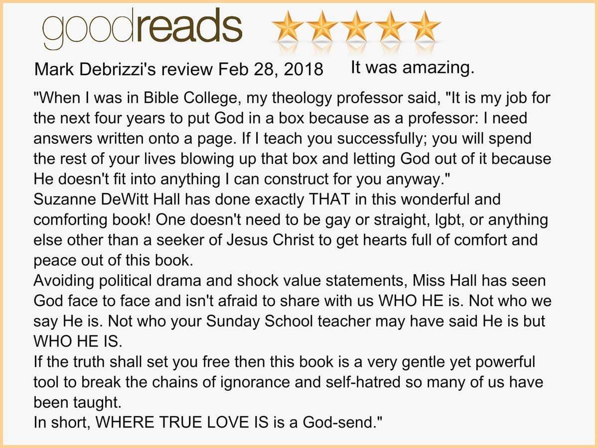 WhereTrueLoveIs's tweet photo. Thank you for the review!
View here - https://t.co/9nem1XdwIb
#lgbtqtwitter #WhereTrueLoveIs #LGBTQ #Devotional https://t.co/Gejx94rtW2