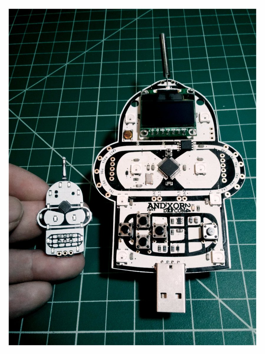 donds's tweet image. The original #DEFCON24  #BenderBadge meets the new generation of @defcon #badgelife #SAO for #DEFCON27 #BenderSAO. Thanks to the excellent hackers of @ANDnXOR! #badgelife #OGBender  #HackerSummerCamp