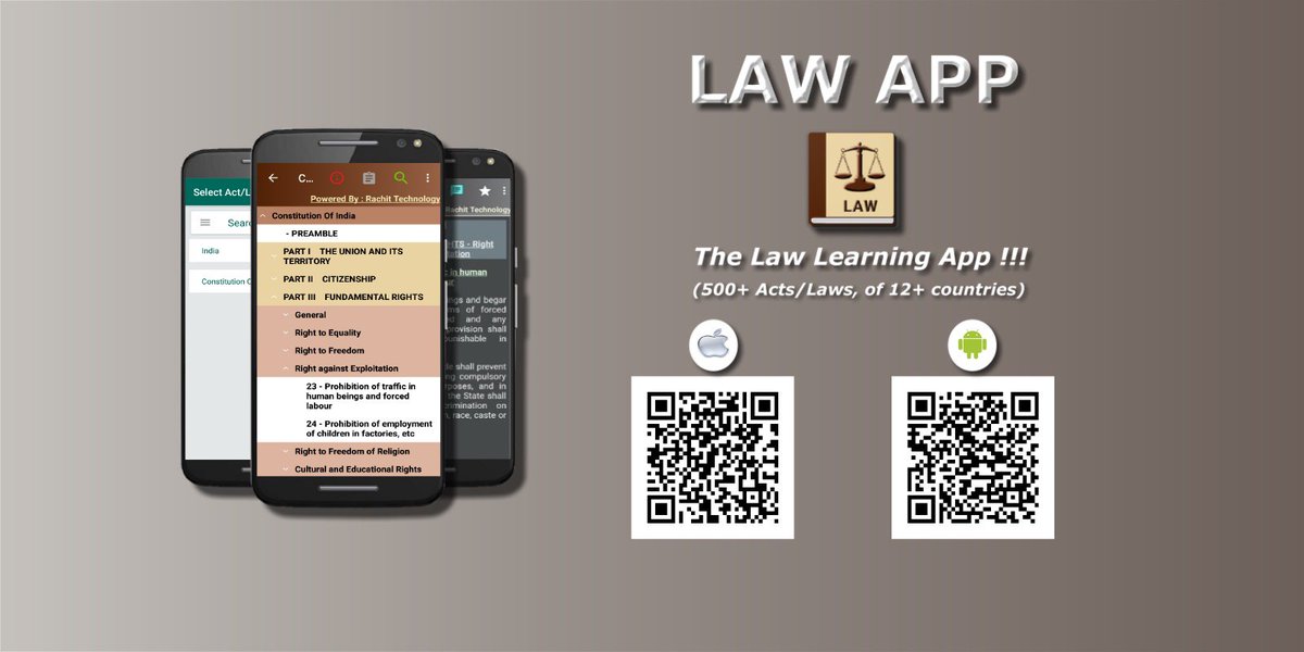 RachitTech's tweet image. Law App now supports United States Code  (Title 1- Title 54) Download this free app today play.google.com/store/apps/det…

#USCODE #law #USConstitution #androidapp #freeapp