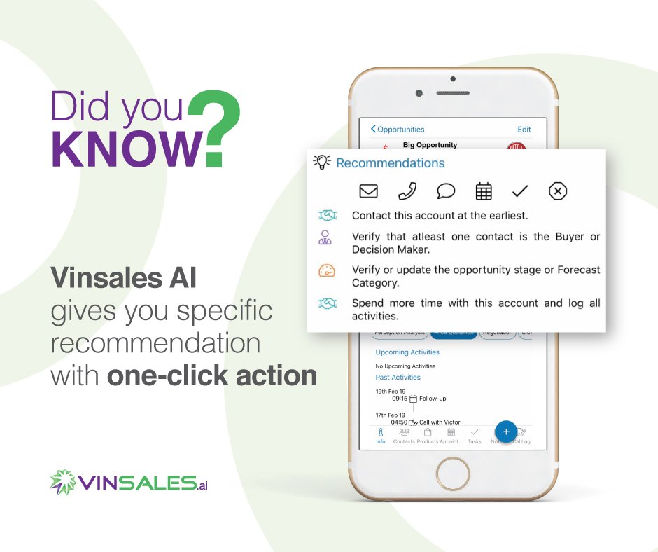 vintellus's tweet photo. *AI-POWERED MOBILE SALES APP FOR ALL SALES PROFESSIONALS*
Vinsales, powered by AI, the next-gen sales application gives you specific recommendation with one-click action. Know more at https://t.co/EtjaWOt1ki
#vinsales #vintellus #salesapp #salesapplication #AI #CRM https://t.co/fxRG04TGeA