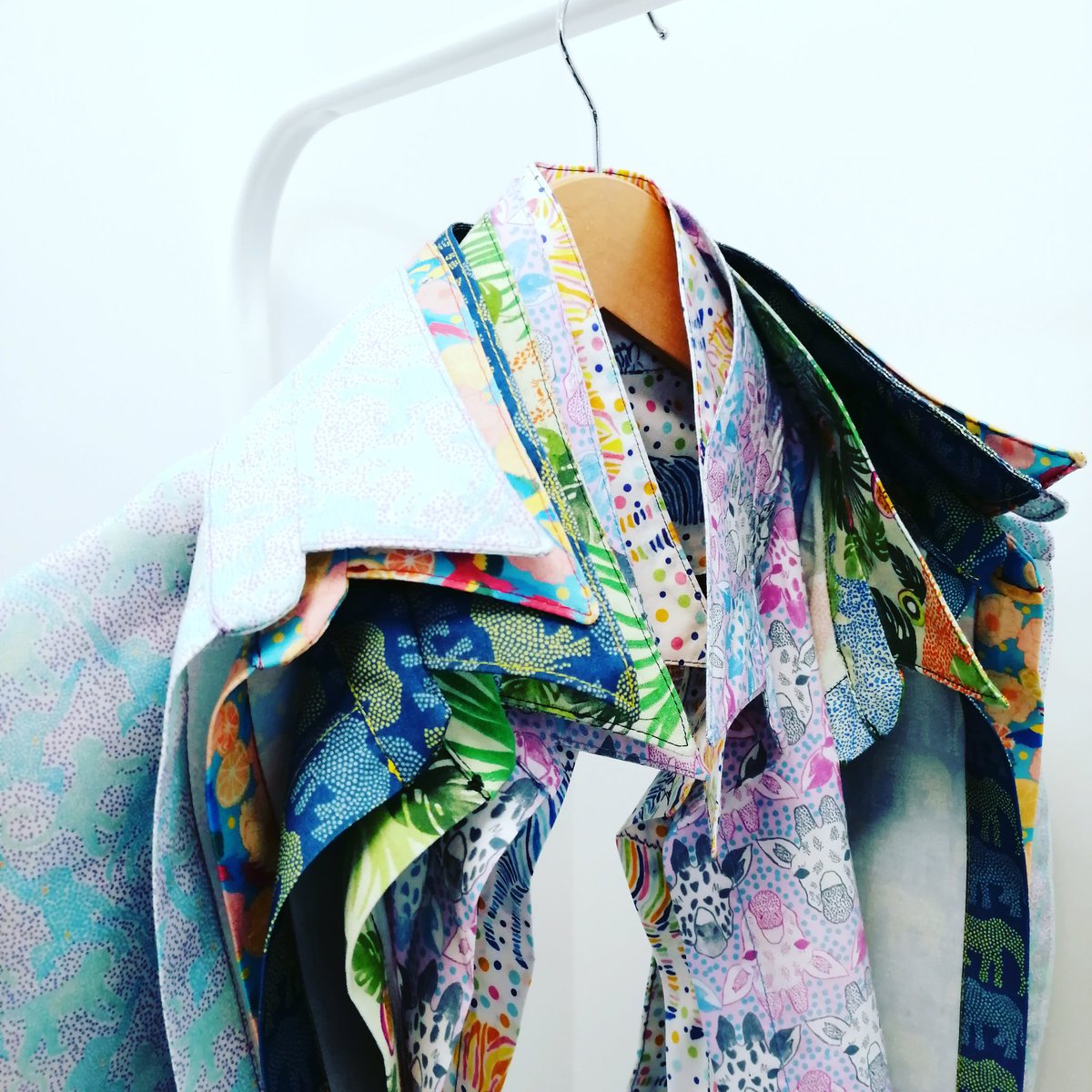 Another day at the studio supporting a textile student to present their work. Haven't sewn this many shirts in a while.... #sewing #manufacturing #print #textiles #textilestudent #fashiontuition #fashionconsultant #consultant #creative #howtosew #fashionworkshop #sewingclass