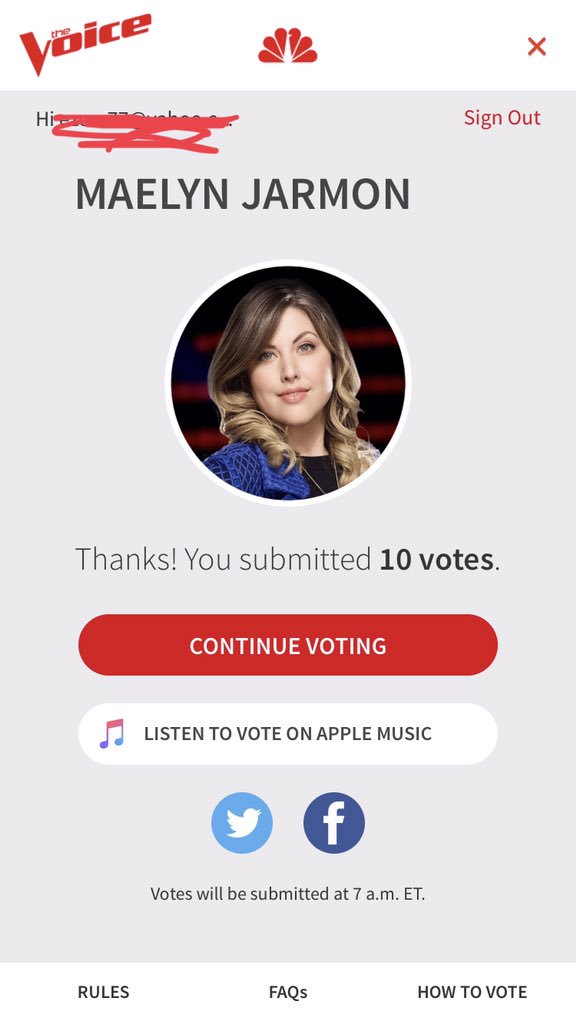 ezlenk's tweet photo. #TheVoice @MaelynMusic #VoiceFinale #VoteForMaelyn https://t.co/WyLdPiSoPi