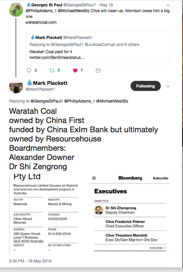 @njm3864 @robertkaye11 @JohnWren1950 @GeorginaDowner @TheIPA Daddy did help. 
⚠️He's on the Board of Directors of Waratah Coal, the company that paid Clive Palmer #UAP workers.

🔴#Auspol 

@MichaelWestBiz