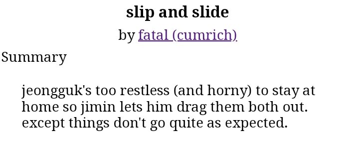 Jikook Fic Rec On Twitter 36 Slip And Slide Https T Co