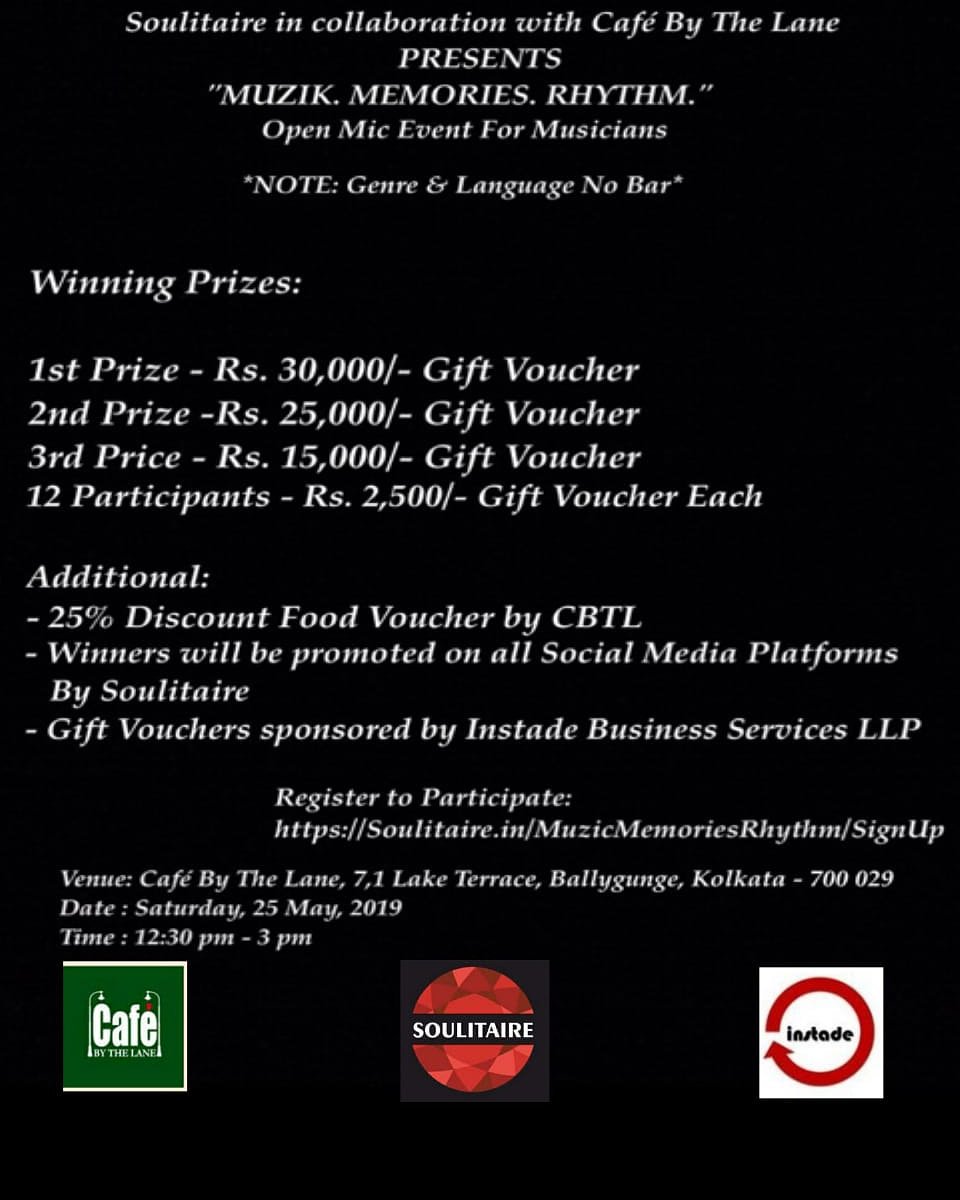Soulitaire4's tweet photo. #openmicformusicians #singersongwriter #singers #events #kolkatabuzz #kolkata #calcuttadiaries #calcutta64 #instade #calcutta #music
#ArtistOnTwitter
#musicians #singers https://t.co/SCuZzTWh94