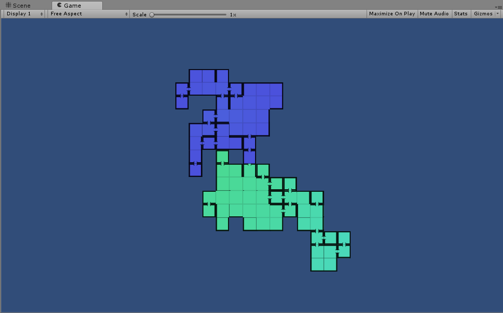 ShaneBrando's tweet photo. Pokin around with lock and key maze generation. Looking like the right direction. #indiedev #prototyping #gamedev https://t.co/BOSyuHemM8