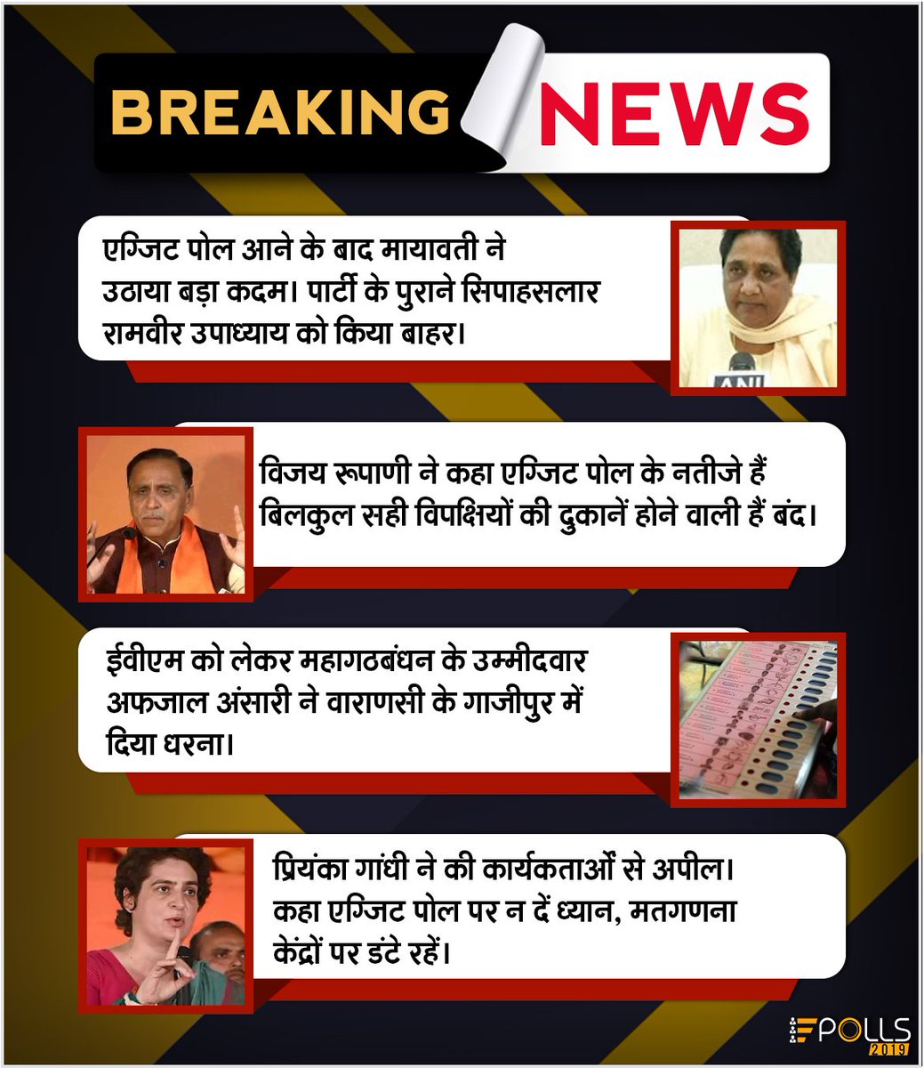 exitpolls2019's tweet image. सियासी गलियारों में छाई रही ये ख़बरें
Visit: polls2019.com
#Exitpoll #BJP #Congress #PMO #Modi #RahulGandhi #PriyankaGandhi #Polls2019