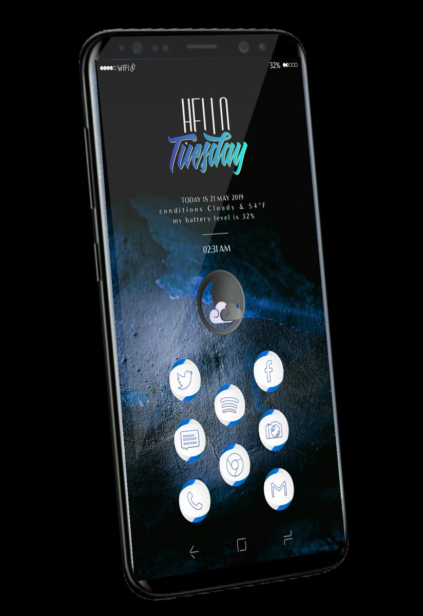 PghSportsGuy's tweet photo. Today's look using #NeoBlue icons &amp; weather komponent from @knocksamsummer with a great #AriesColorKWGT by @HaleyPredator &amp; a great wall from @RodKahx https://t.co/GH00hpprie