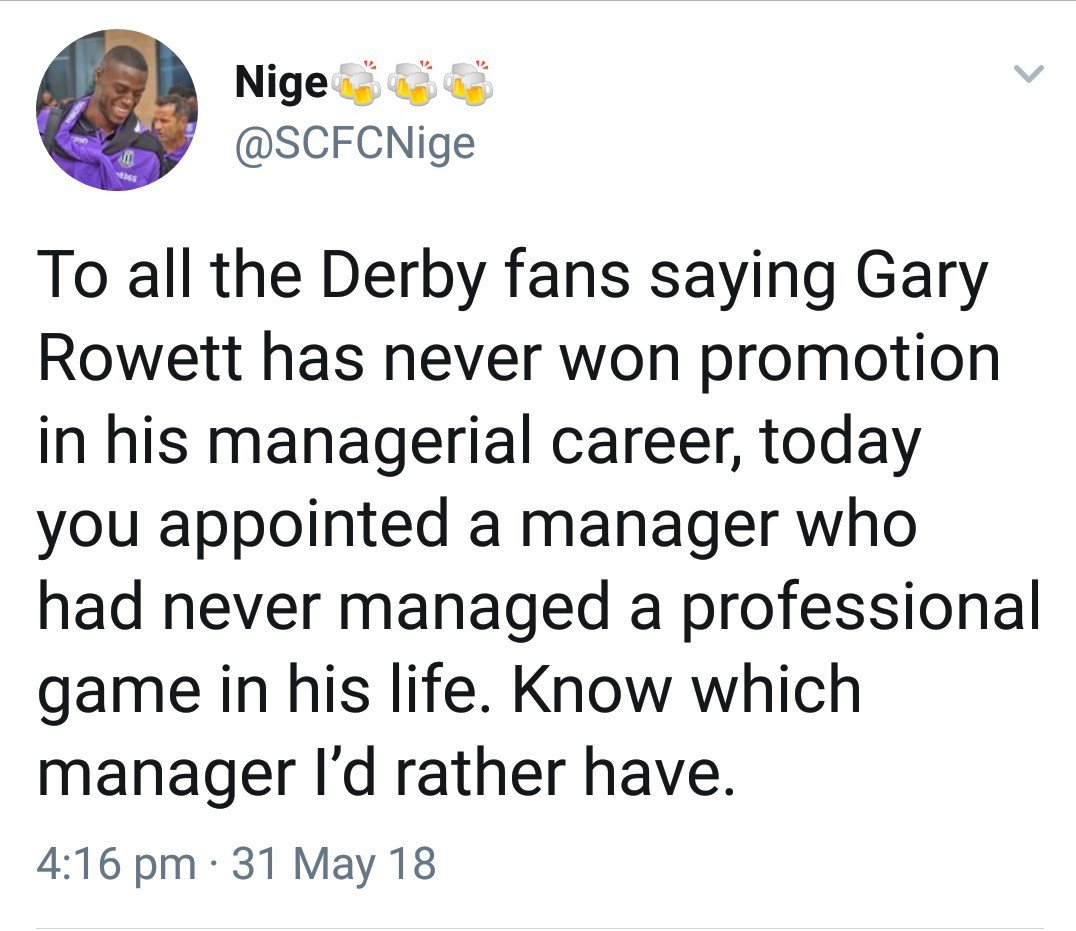_omeara_r's tweet photo. One year ago today, Stoke City asked for permission to speak to Gary Rowett.. https://t.co/ecLb6KJsop