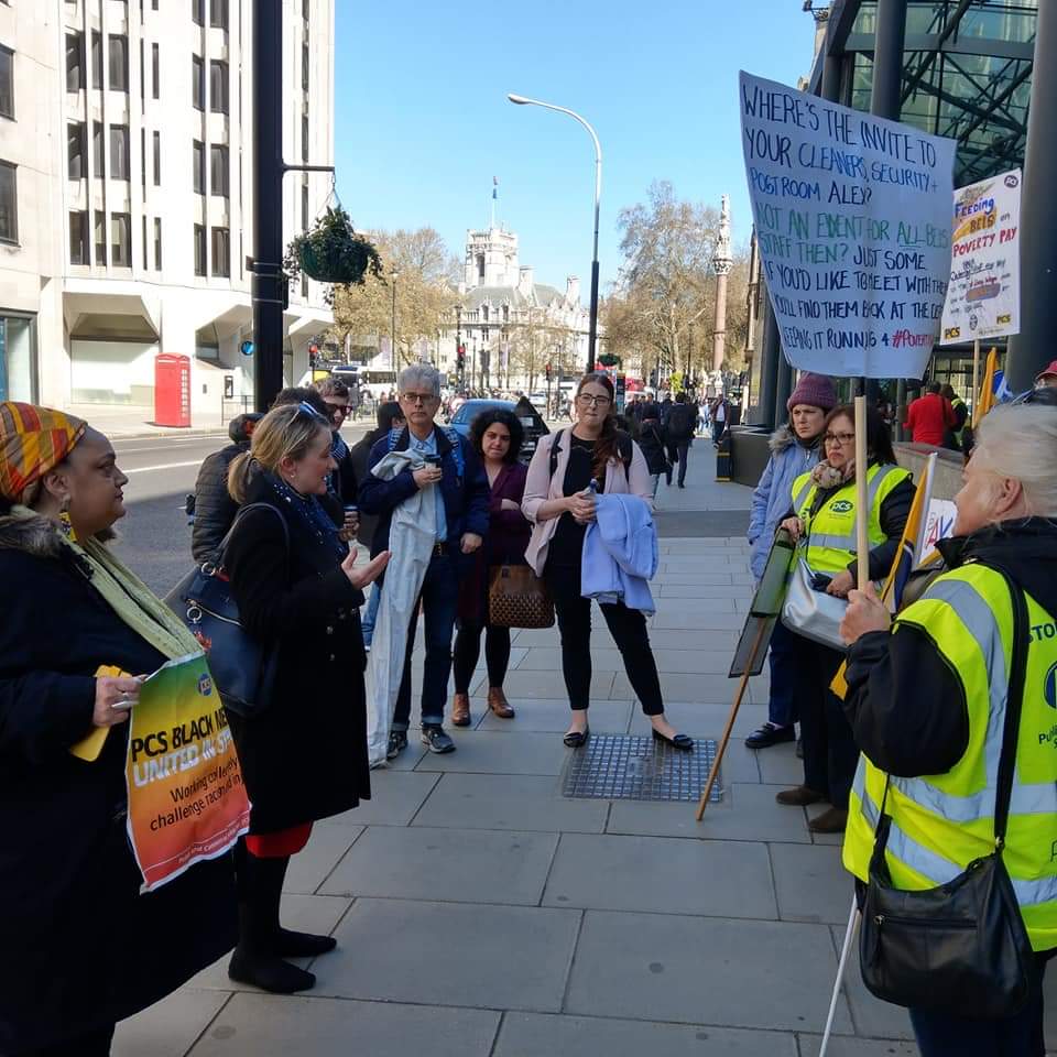 Solidarity and best wishes to our BEIS members on strike today for a #LivingWage  #outsourcedworkers #payequality #PCSADC @pcs_union