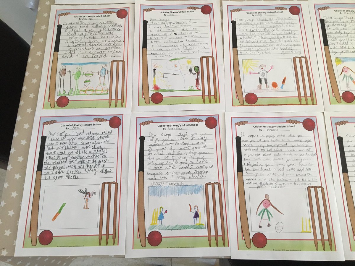 gsetters92's tweet image. “I didn’t know what cricket was, and now I want to play it everyday!”🏏

Some very kind and thoughtful thank you cards from the children at St Mary’s Infant School in Witney 👍

So pleased to see the children loving their @Chance2Shine sessions this term 👏

#PowerOfCricket