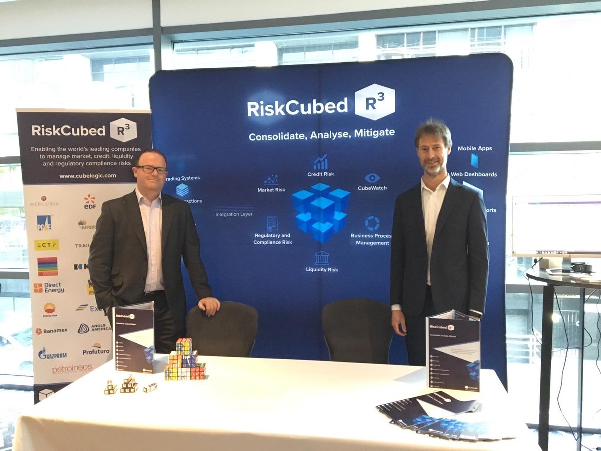 Cube_Logic's tweet image. Shane and Dale armed with Rubix Cubes and a range of #RiskManagement solutions @Commodities_Ppl #CommRisk in London today. The sun is shining, today is the day to speak to our guys and start your journey with #CubeLogic. #etrm #ctrm #tradesurveillance #ferdec