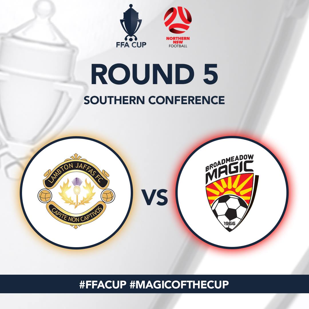 BMagicFC's tweet photo. GAME DAY- RD5 @NNSWF Southern Conference @FFACup smashes back on the football scene with @BMagicFC vs @LambtonJaffasFC tonight at Arthur Edden Oval, scheduled for a 7:00pm kick off. GO MAGIC!!! #thisismagicfootball #wearebroadmeadowmagic #nnswnpl #champions #ffacup #magicofthecup https://t.co/bf8W8x5ea0