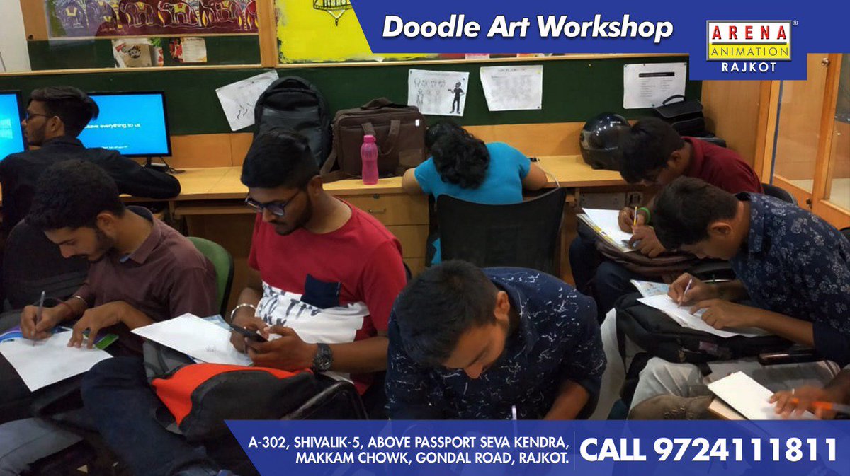 DOODLE ART WORKSHOP DONE AT ARENA ANIMATION RAJKOT.
FOR REGISTRATION CALL ON :-  9724111811 

#DOODLEART #ARENAANIMATION #RAJKOT #ART #KALA #CREATIVITY #CRATIVEFUTURE #CAREERAFTER10TH #ANIMATIONCOURSE #JOBSINRAJKOT #WORKSHOP #FREE #VFXCOURSE