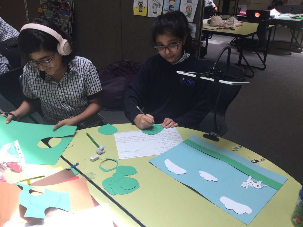 There is a hype of creativity and productivity occurring in the grade 5 area this week, as students create their viral videos and app prototypes ready for their #thinkglobalactlocal exhibition in week 9. 
@VISS_UAE
 #GreenScreen #Keynote #iMovie #appleclips #StopMotion