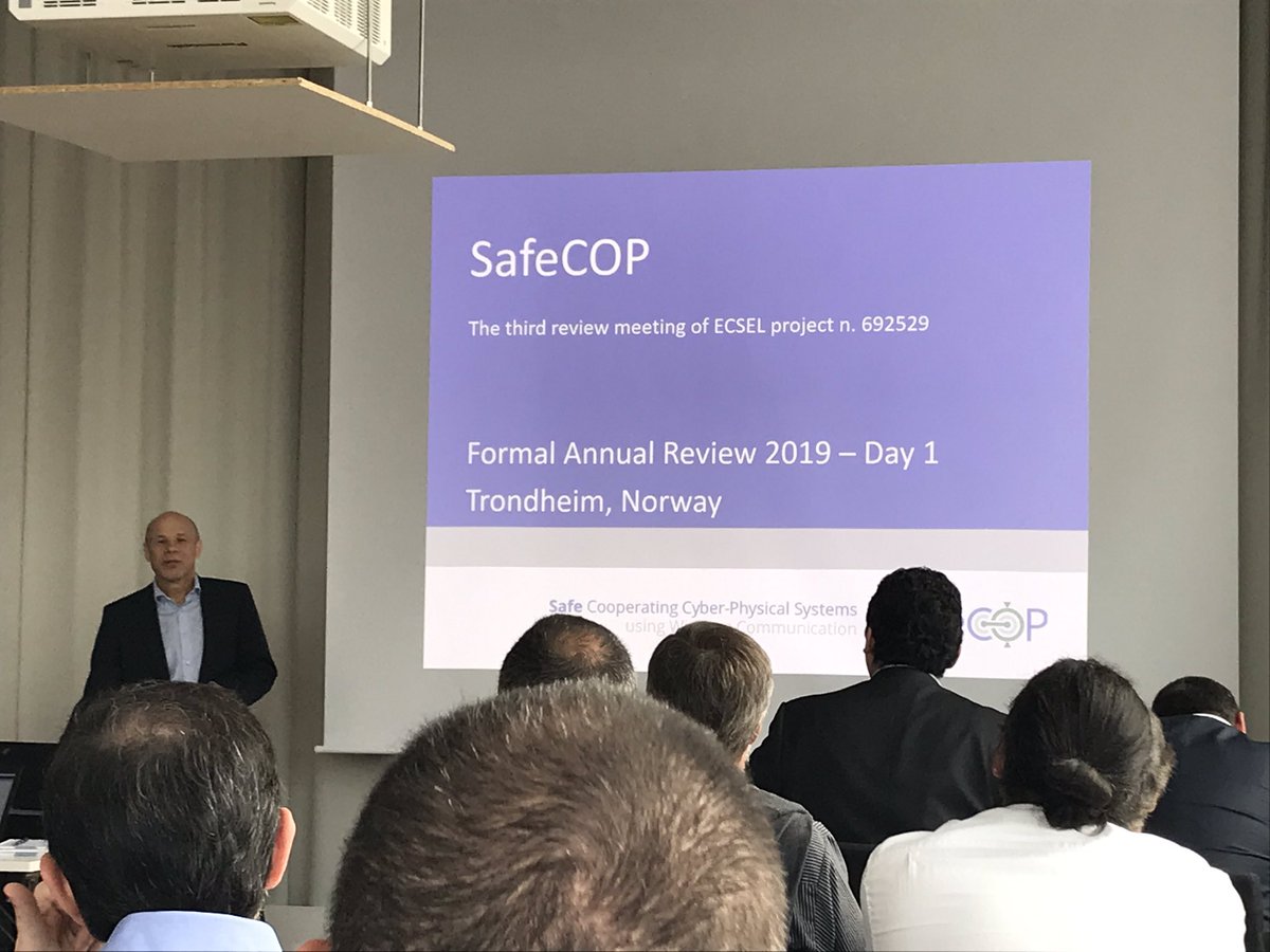 SafeCOP (safe cooperating cyber physical systems using wireless communication) final review meeting is on going in Trondheim, Norway. <a href="/SafecopEu/">safecopEU</a> <a href="/RISEsweden/">RISE</a> <a href="/RISE_SICS/">RISE SICS</a> @RISEICT <a href="/malardalen_uni/">Mälardalens universitet</a> #wirelesscommunication #platooning #safety