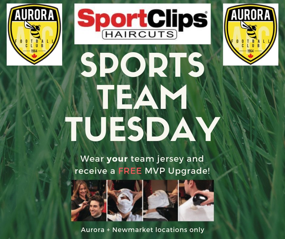 SportClipsAur's tweet photo. Wear YOUR TEAM JERSEY (any team) and get a 
FREE MVP UPGRADE (value$6)
#barbershop #aurora #haircutsforguys #sportsontv #mvp #aurorafc64 #aurorarugbyfootballclub #sportsaurora https://t.co/CPyIRfKNYt
