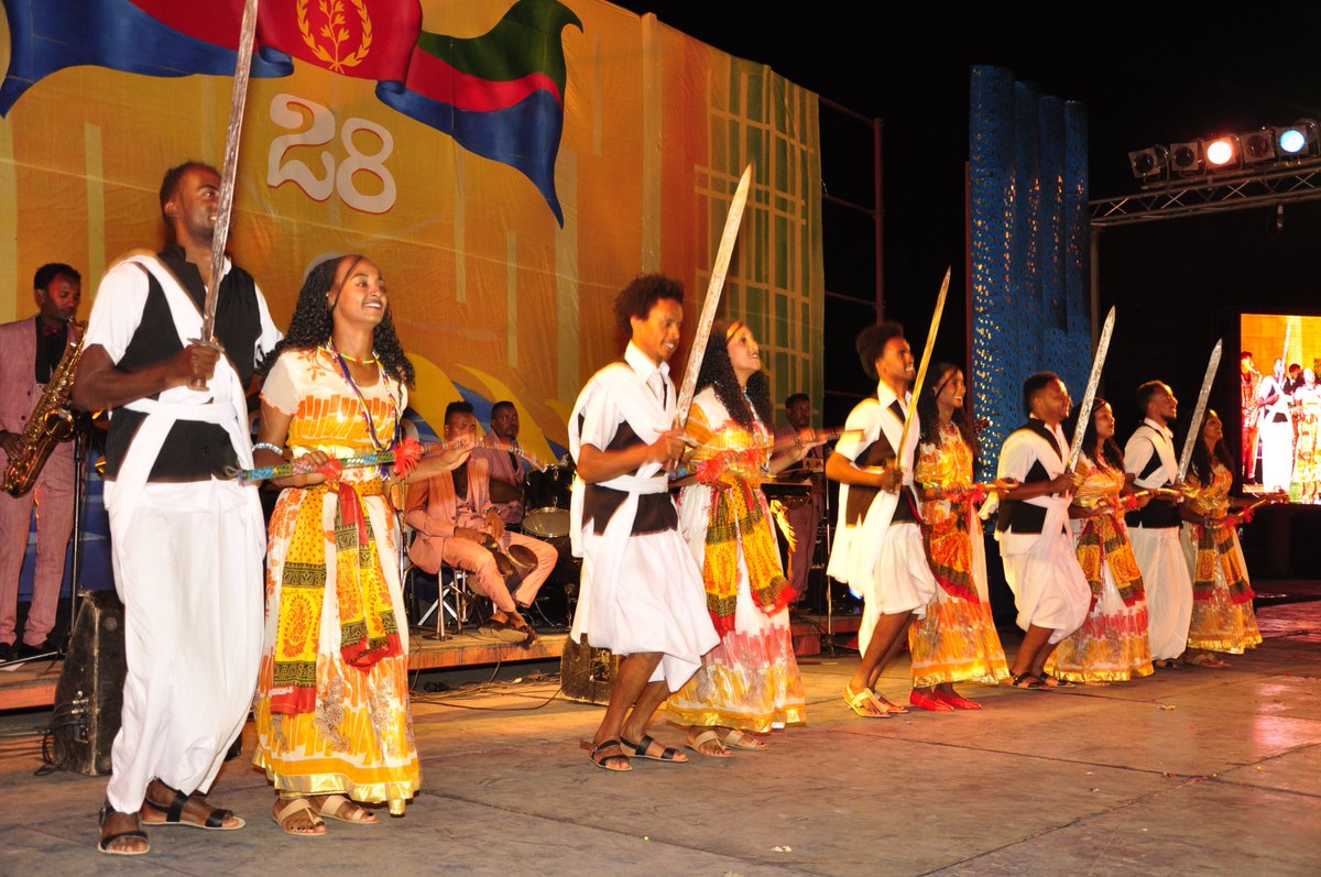 hawelti's tweet photo. Cultural festivities &amp; concerts, including by visiting Egyptian, Chinese &amp; Japanese (tonight) musical groups are on a show at Bahti Meskerem &amp; Cinemas Roma &amp; Asmara every evening.  (Similar in Zobas) These will reach a crescendo on eve (street dances) as well as on Liberation Day https://t.co/BvqPe07h26